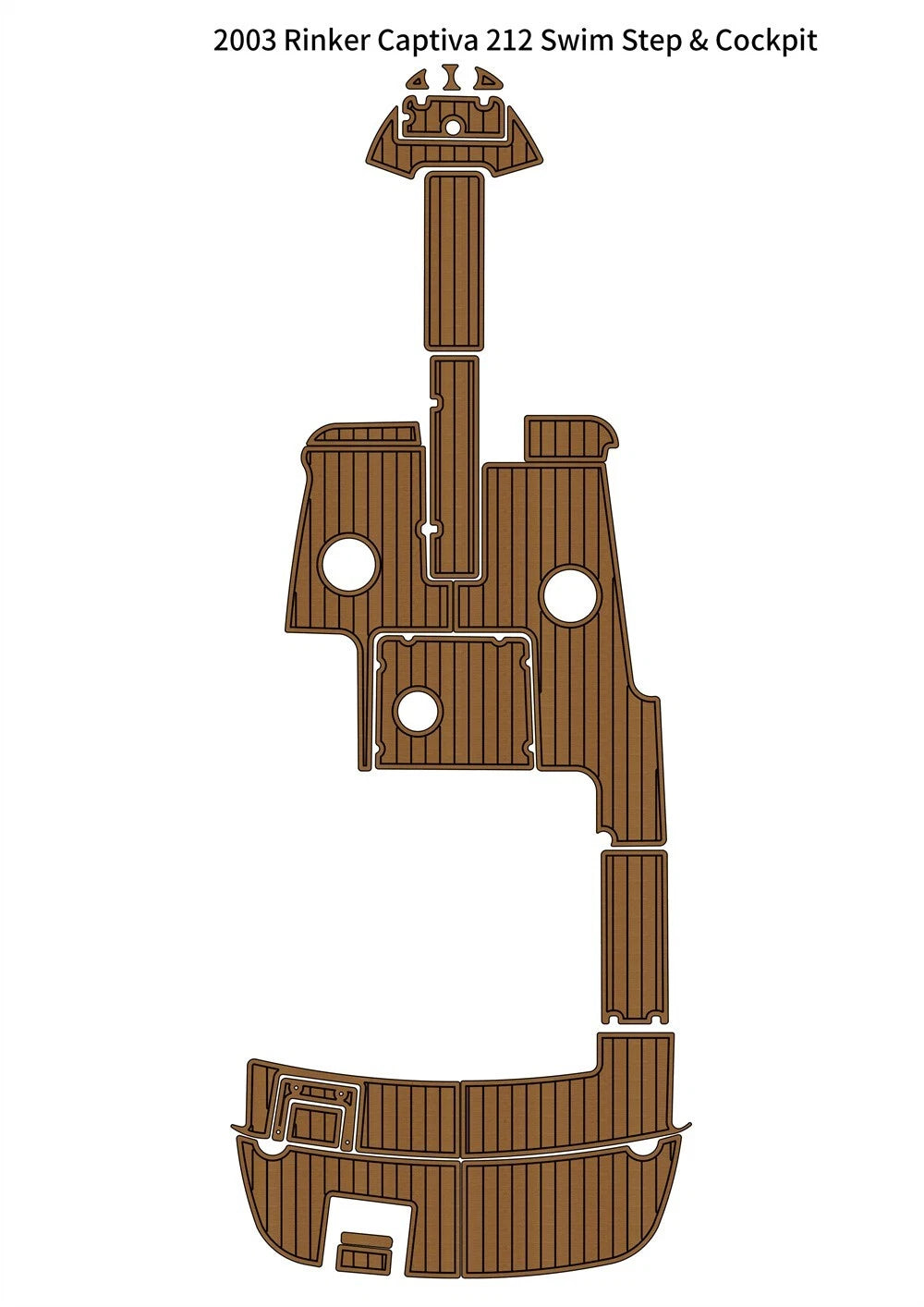 EVA Faux Foam Teak Deck Floor Pad for Rinker Captiva 212 (2003)