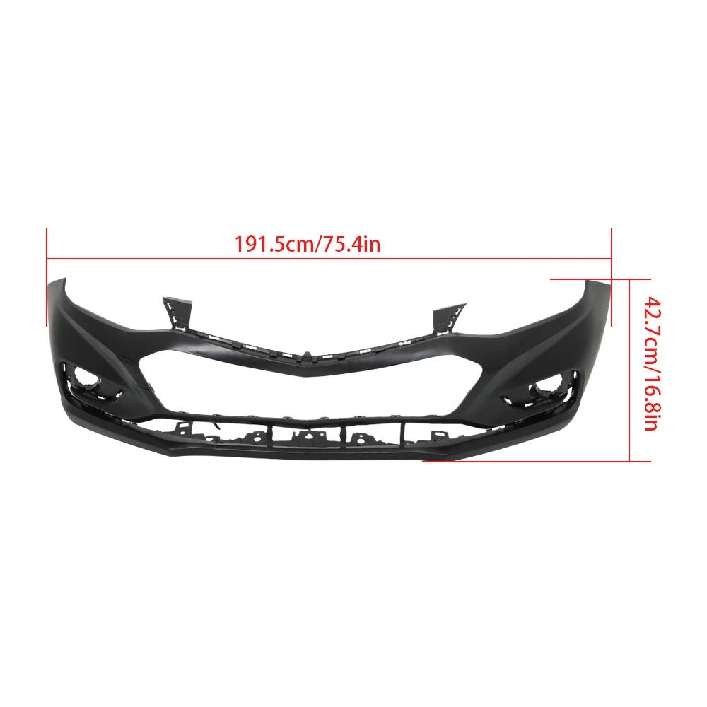 Front Bumper for Chevy Cruze (2016–2018) w/o Park Assist Plastic