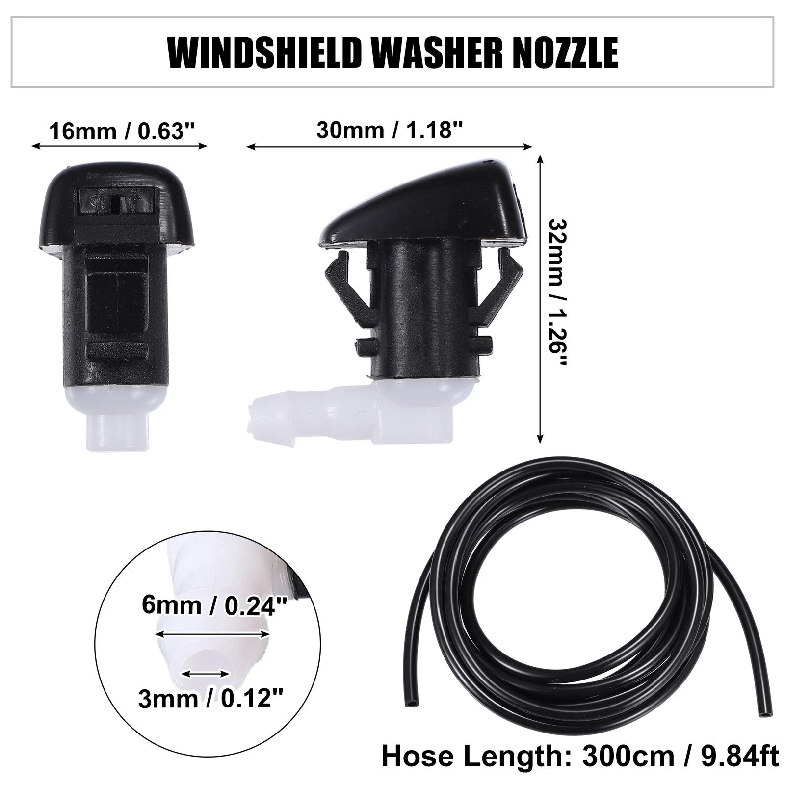 Set of 2 Windshield Washer Nozzles No. 5182367AA for Dodge Durango (2011–2023)