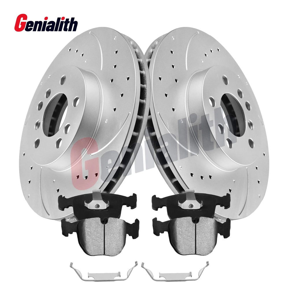 Front Drilled Disc Rotors & Ceramic Brake Pads Kit for BMW X5 (2000–2006)