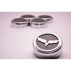 Chrome Cap Covers with Black Carbon Fiber Flags Inlay for 2005-2013 Corvette