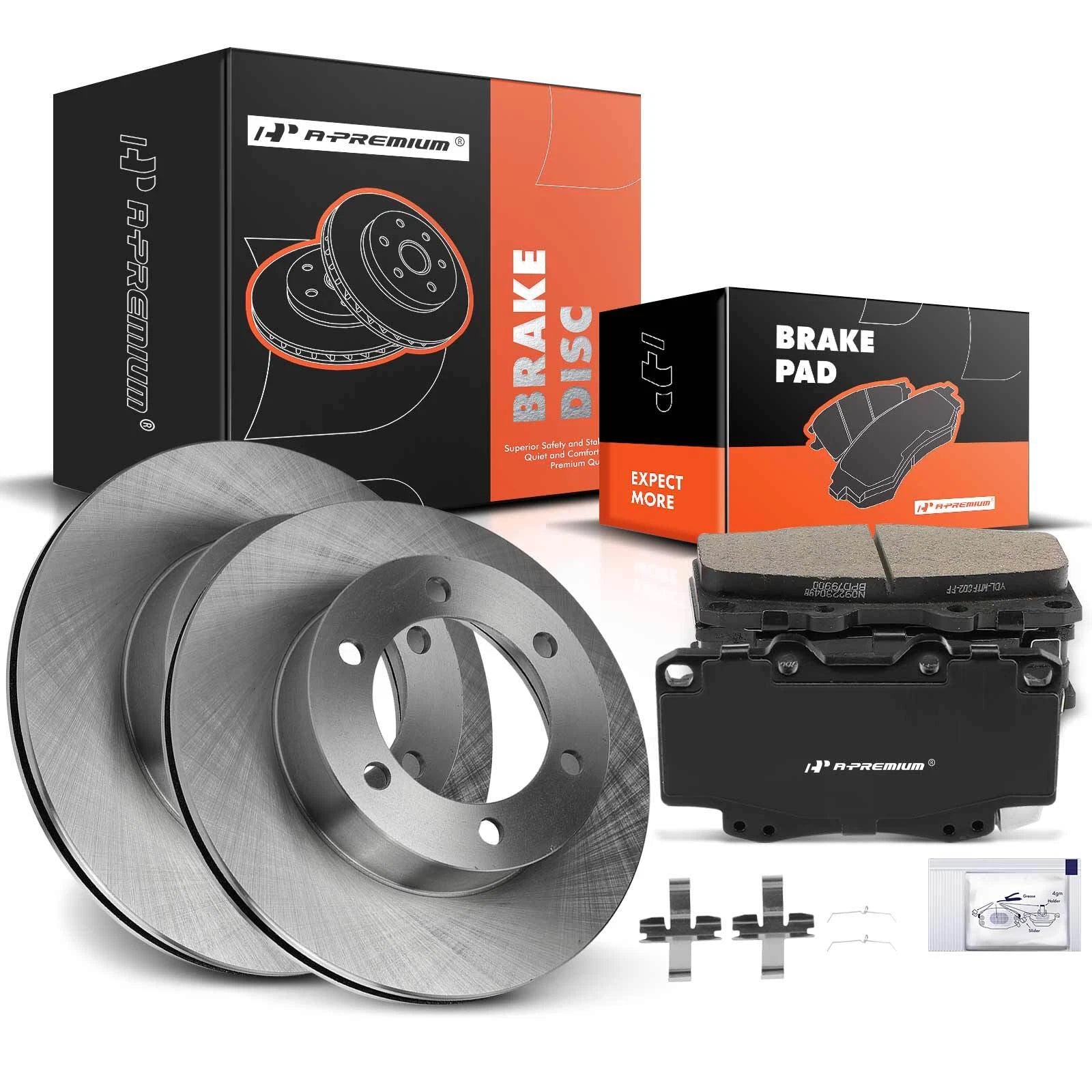 Ceramic Brake Pads & Front Disc Rotors for Toyota Tacoma (1999-2004)