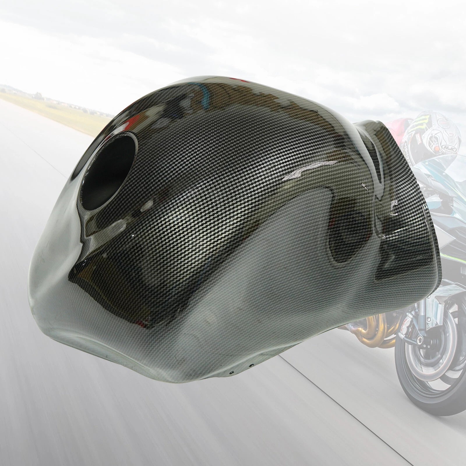 Carbon Fiber Fuel Gas Tank Cover for Suzuki Hayabusa GSX1300R (2008–2020)