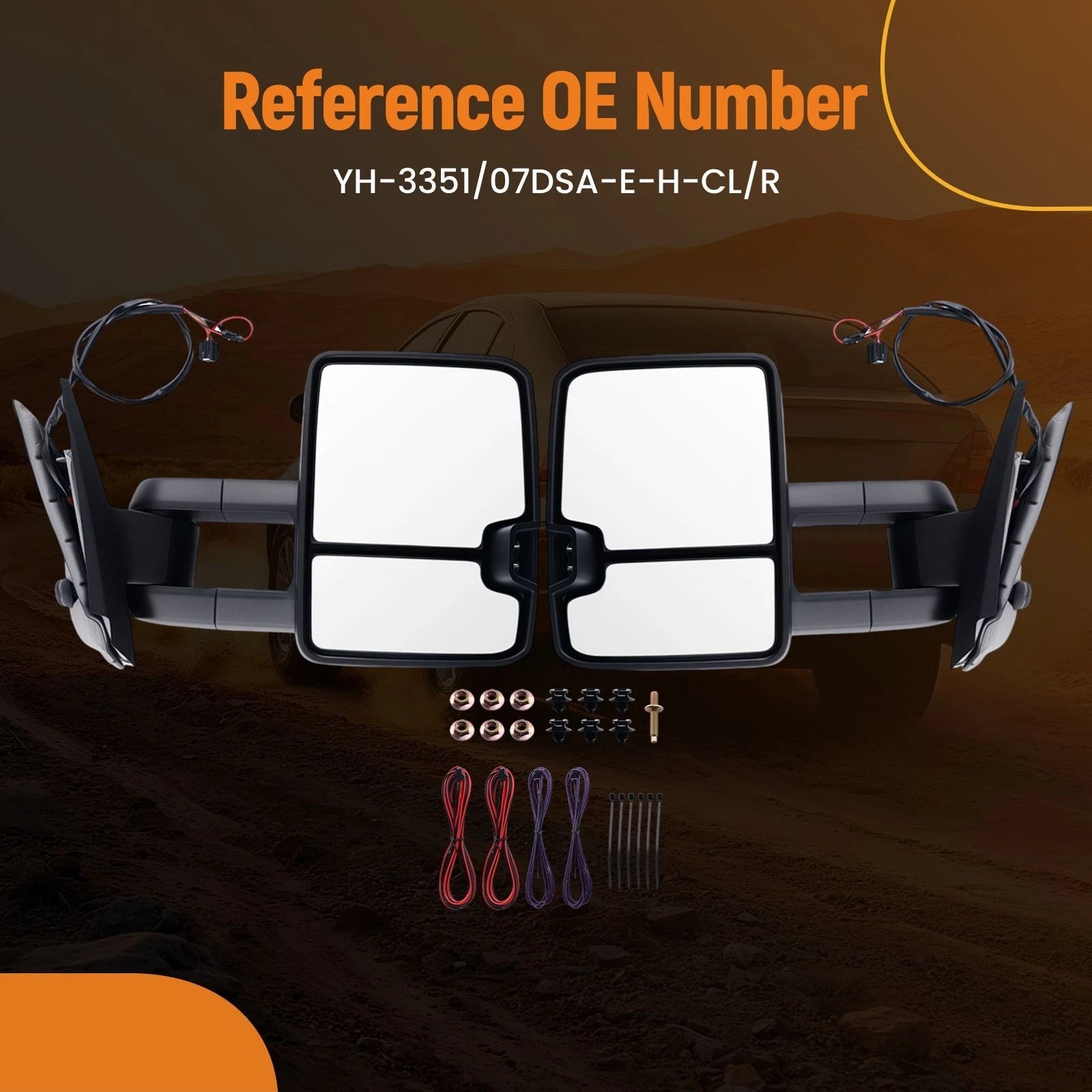 Side Mirror for Tahoe Yukon XL (2007-2013) Power Heated Towing Chrome