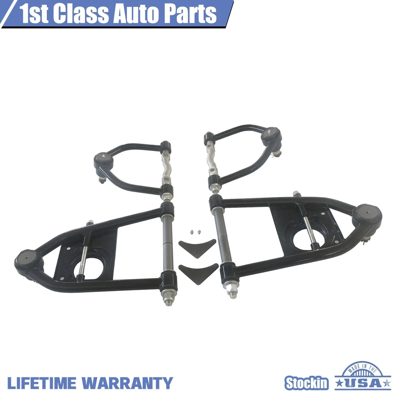 2X Front Suspension Lower Upper Tubular Control Arms for Ford Mustang II (1974–1978)