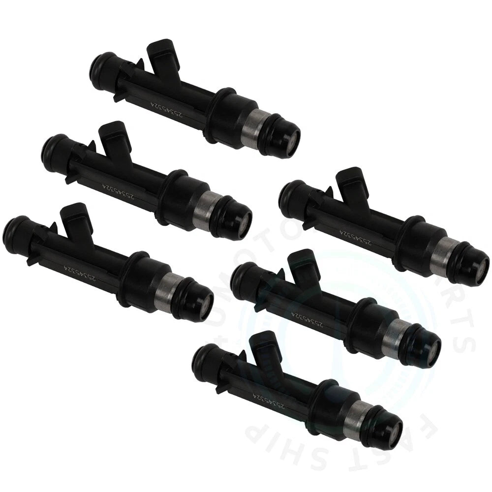 Set of 6 Black Fuel Injectors for Chevrolet Colorado (2004–2007)