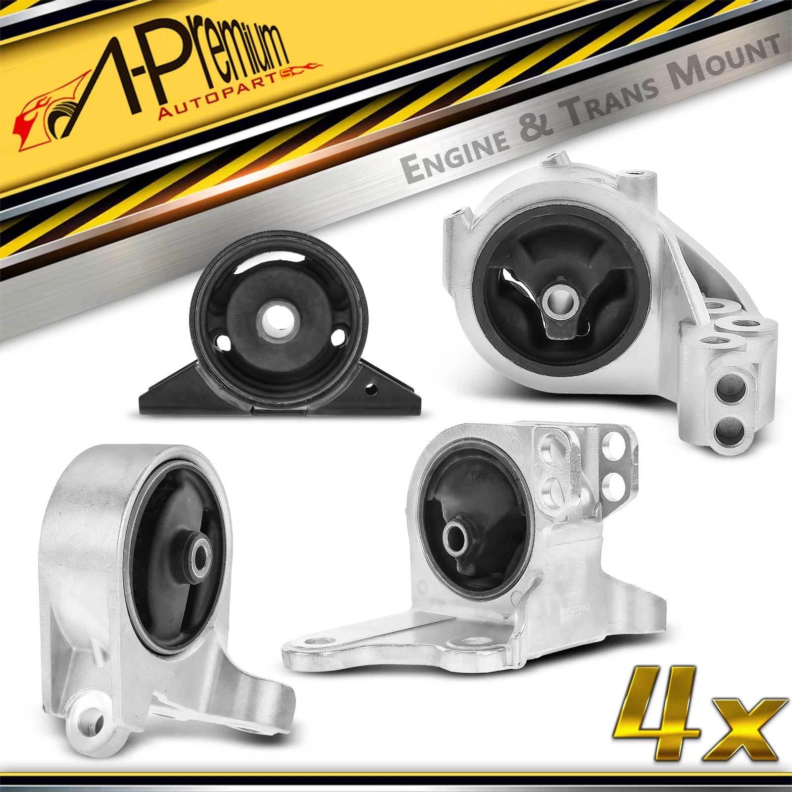 Set of 4 Engine Motor & Transmission Mounts for Mitsubishi Chrysler