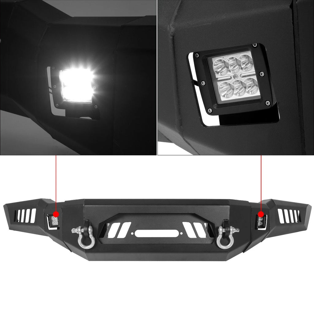 Front Bumper with LED Light D-Rings for Ford F-150 (2018-2020)