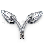 Pair Chrome Teardrop Racing Mirrors for Harley Street Bob Fat Bob (1982–2018)