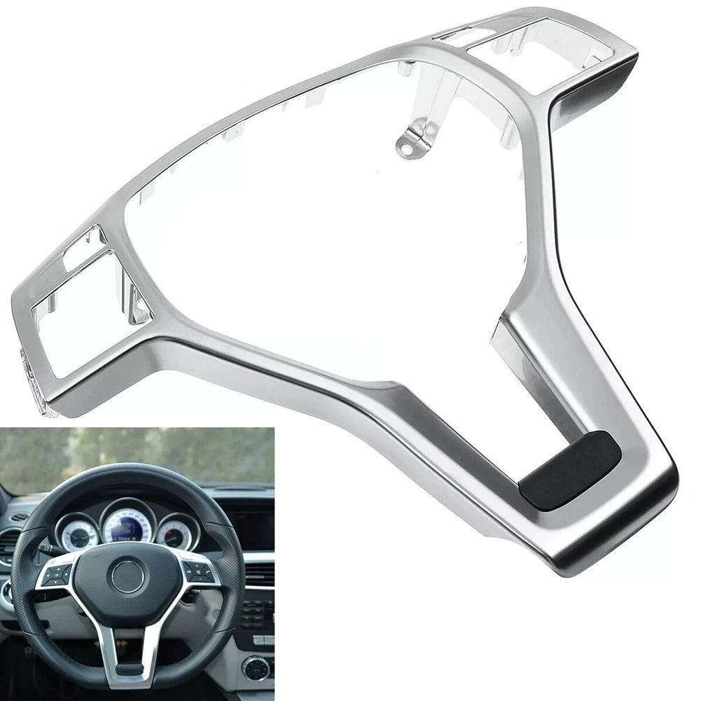 Steering Wheel Trim Cover in Silver for Mercedes-Benz C218 CLS Coupe (2012–2018)