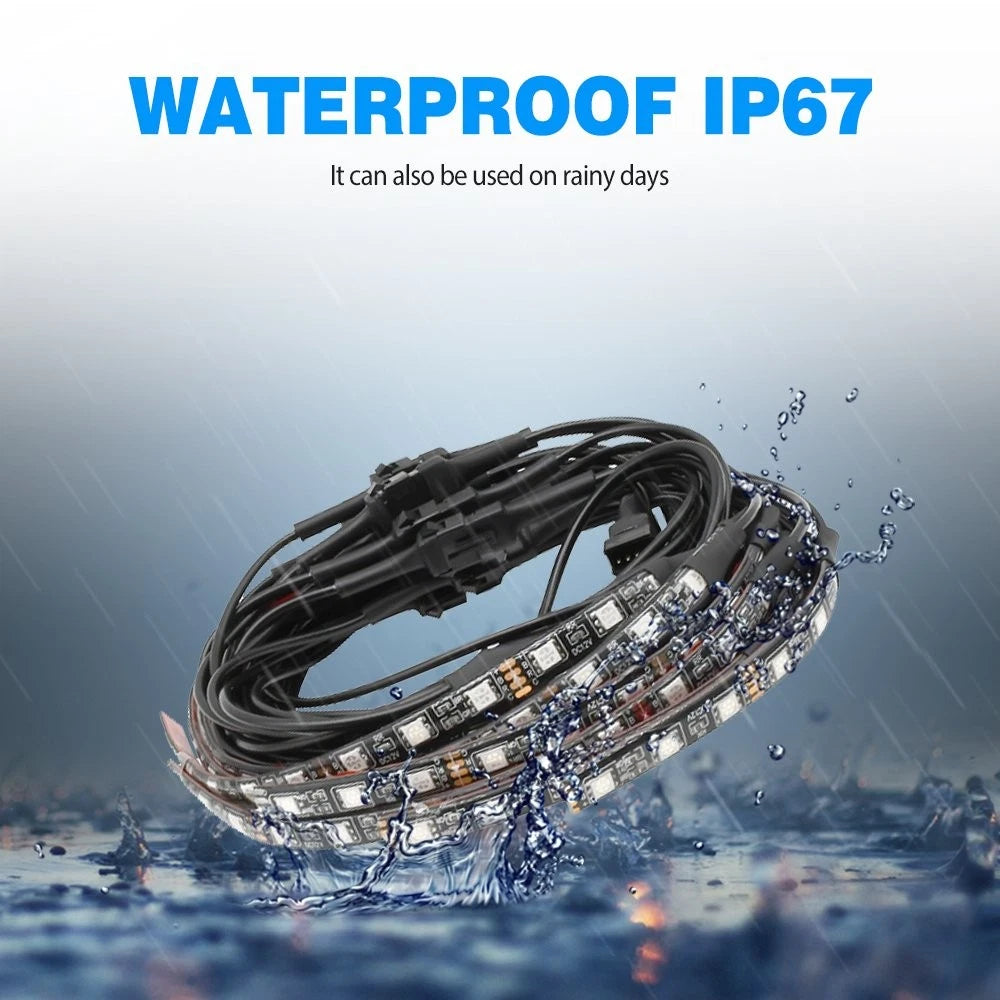 RGB LED Strip Lights for Motorcycle (12 Lights)