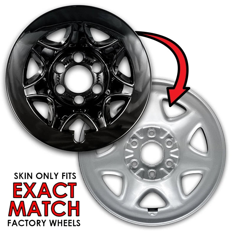 Wheel Skins Gloss Black 17 Inch Replacement for Chevy Tahoe (2015–2017)