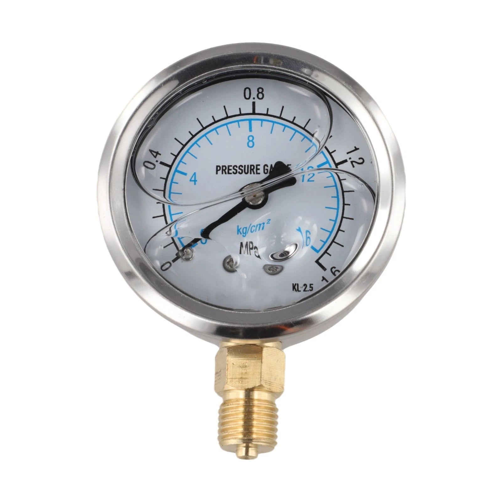 60mm Hydraulic Pressure Gauge for Monitoring 0 to 2.5MPa (Stainless Steel)