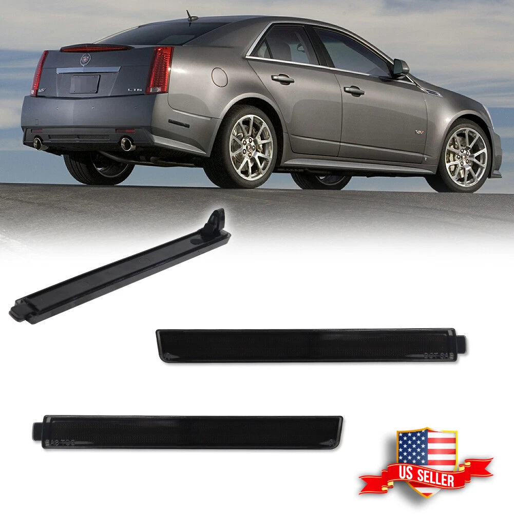 Smoked Rear Bumper Side Marker Light Reflectors for Cadillac CTS (2008–2013)