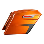 5" Stretched Saddlebags for Harley Touring (2014–2023) Scorched Orange/Black Denim
