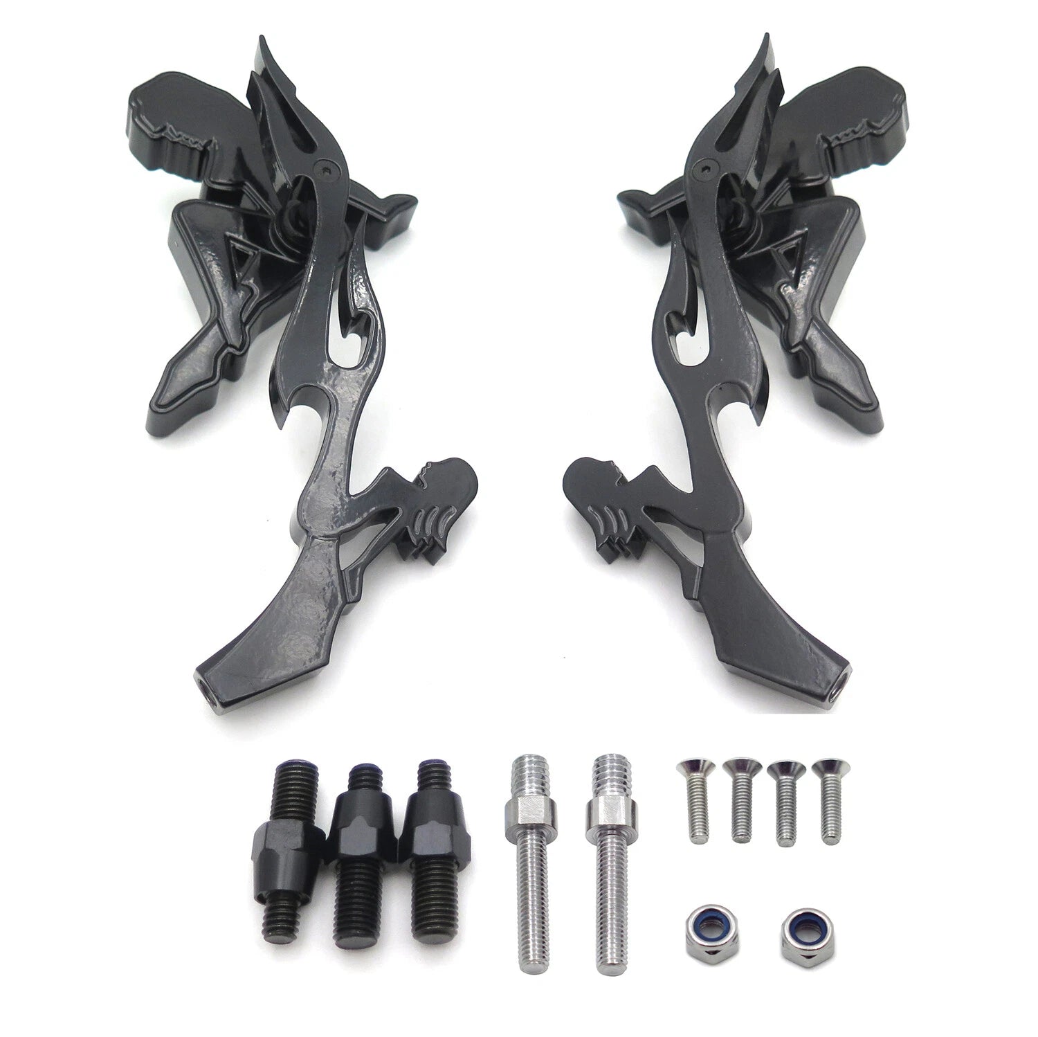 Custom Black Mirrors for Honda CBR 600RR, 900RR, Yamaha R6, Suzuki GSXR 600