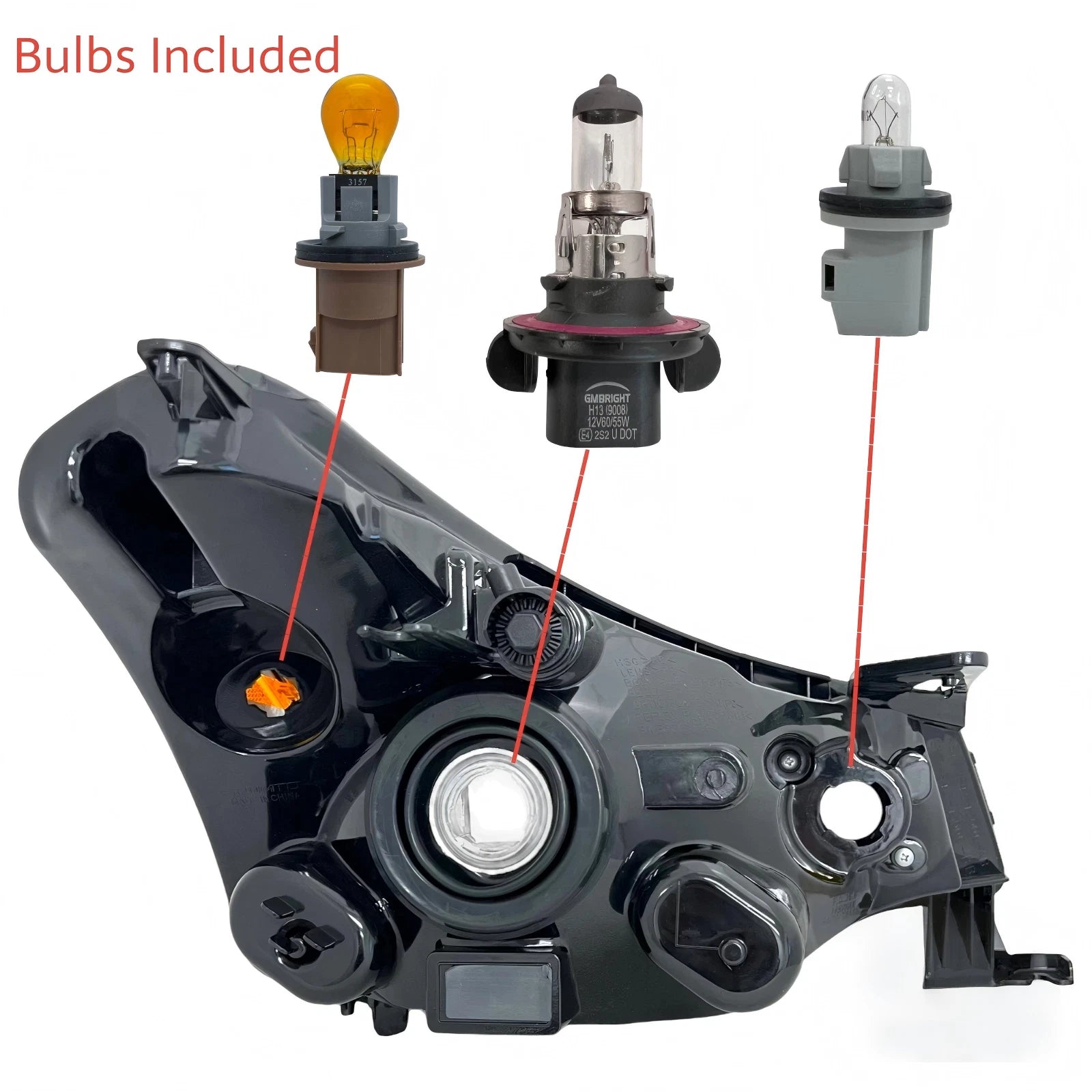 Halogen Headlights Pair for Ford Focus (2008–2011) w/ Bulb Left+Right