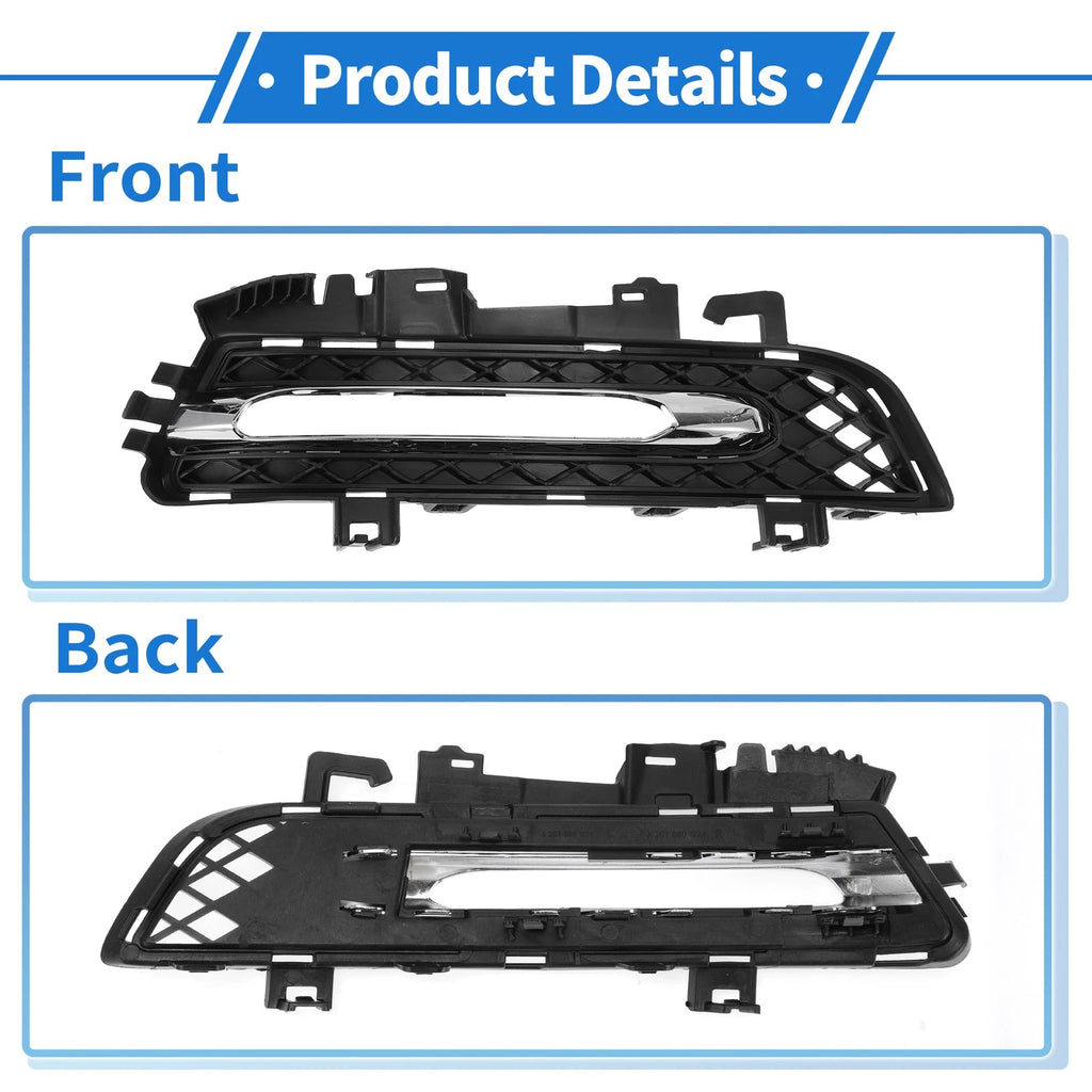 Front Right Fog Light Grill for Mercedes-Benz (No. 2078801224) Silver Tone