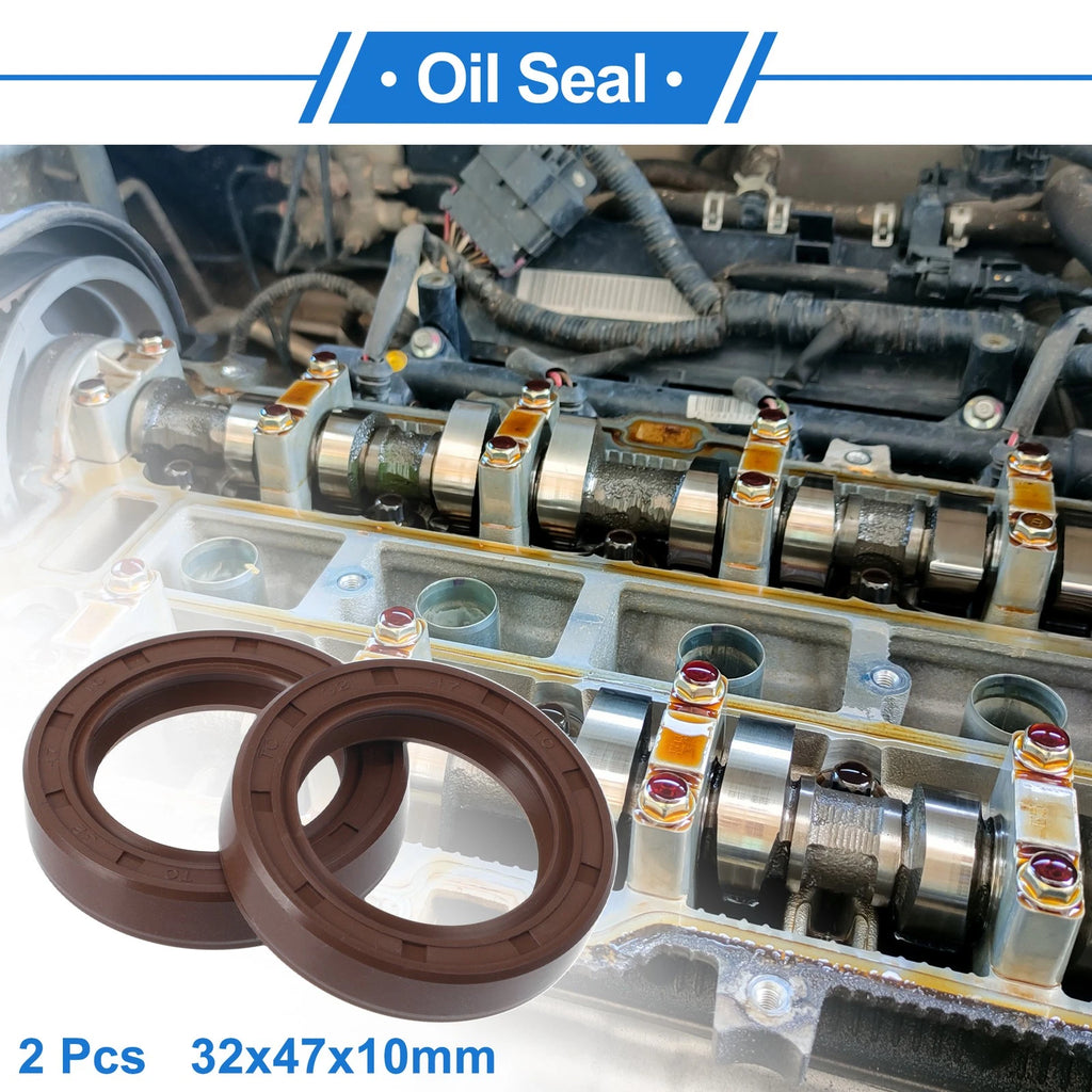 2X Oil Seal Rotary Shaft Seal FKM Rubber 32x47x10mm for Various Models 