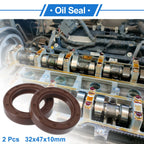 2X Oil Seal Rotary Shaft Seal FKM Rubber 32x47x10mm for Various Models 