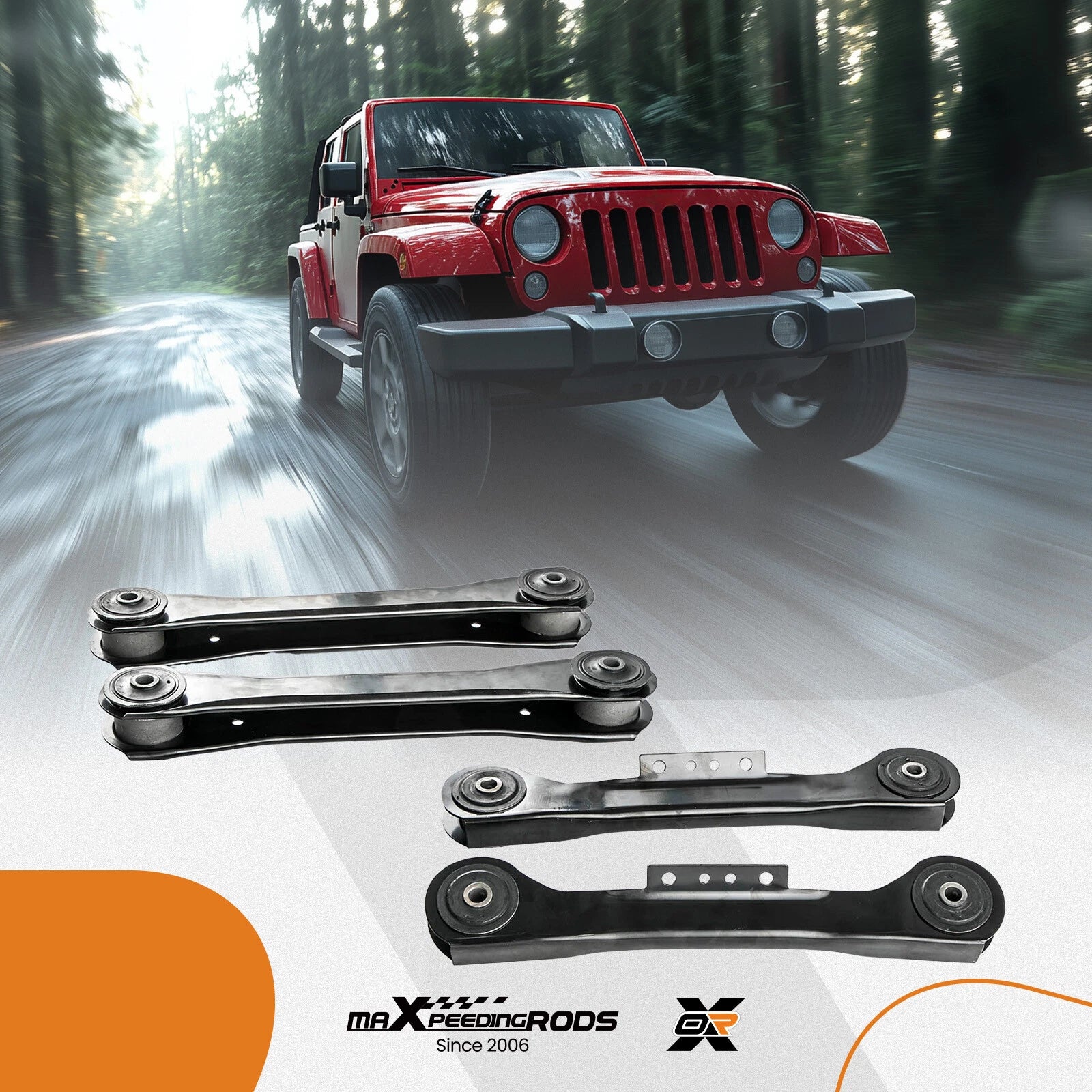 Set of 4 Rear Control Arms for Jeep Wrangler (1997–2006)