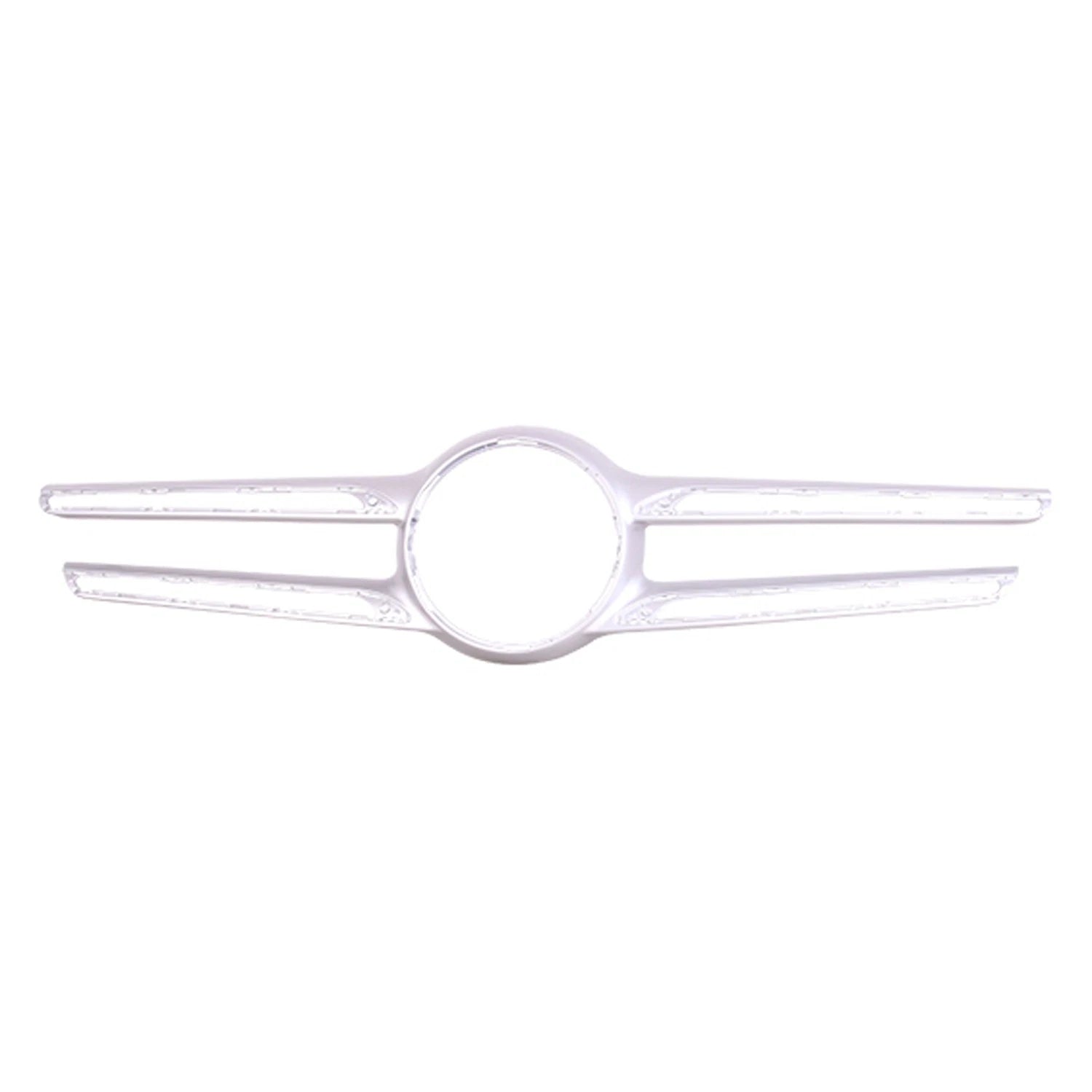Replacement Silver Plastic Front Center Grille Molding (See compatibility Chart)