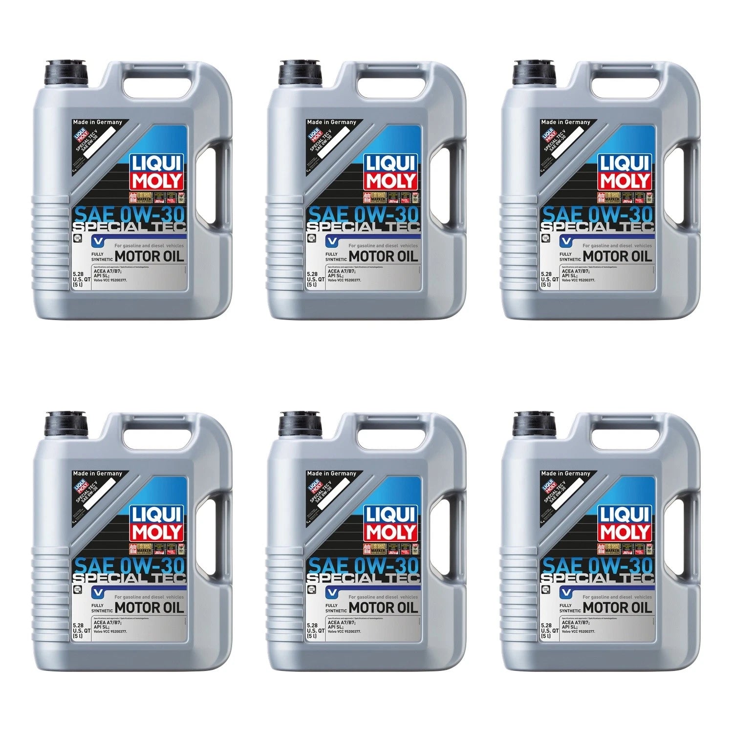 Set of 6 Liqui Moly Special Tec V 0W-30 Engine Motor Oil (30L)