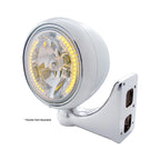 H4 Headlight Bulb Amber LED 34 Stainless Steel Guide for Universal Use