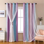 Blackout Curtains for Girls Room 52x63 Inches (Rod Pocket)
