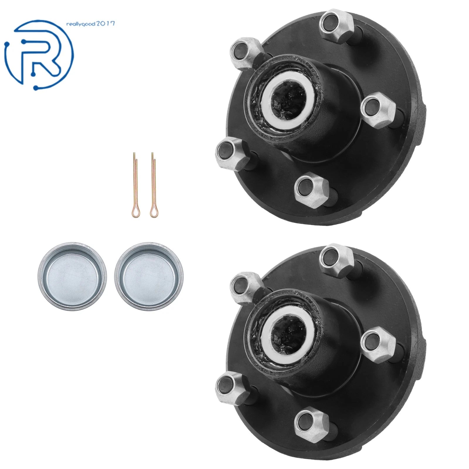 Set of 2 Trailer Wheel Idler Hub Kits for 2000 lbs Spindles (5-4.5")