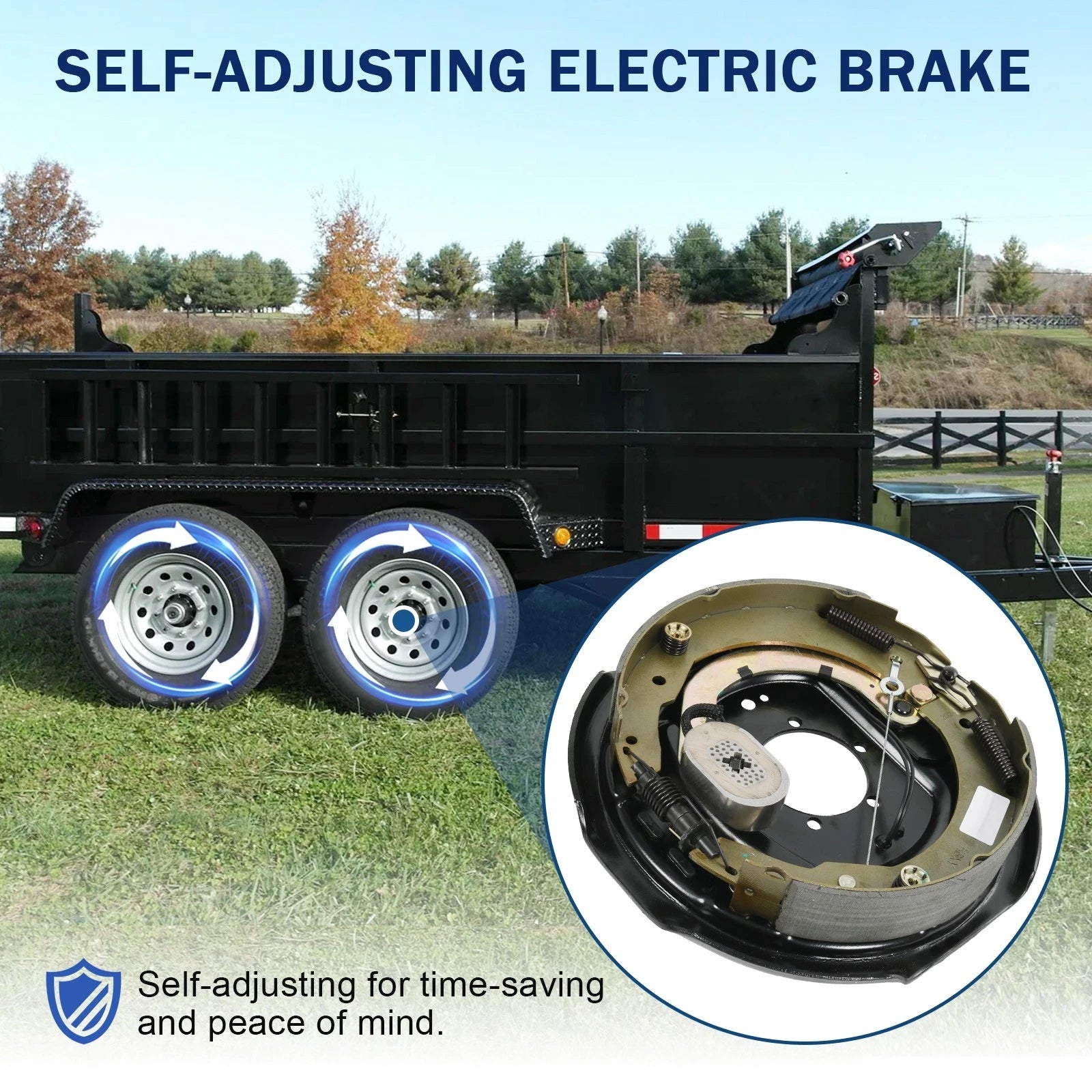 Set of 4 Electric Trailer Brake Assemblies for 7000 lbs Trailers
