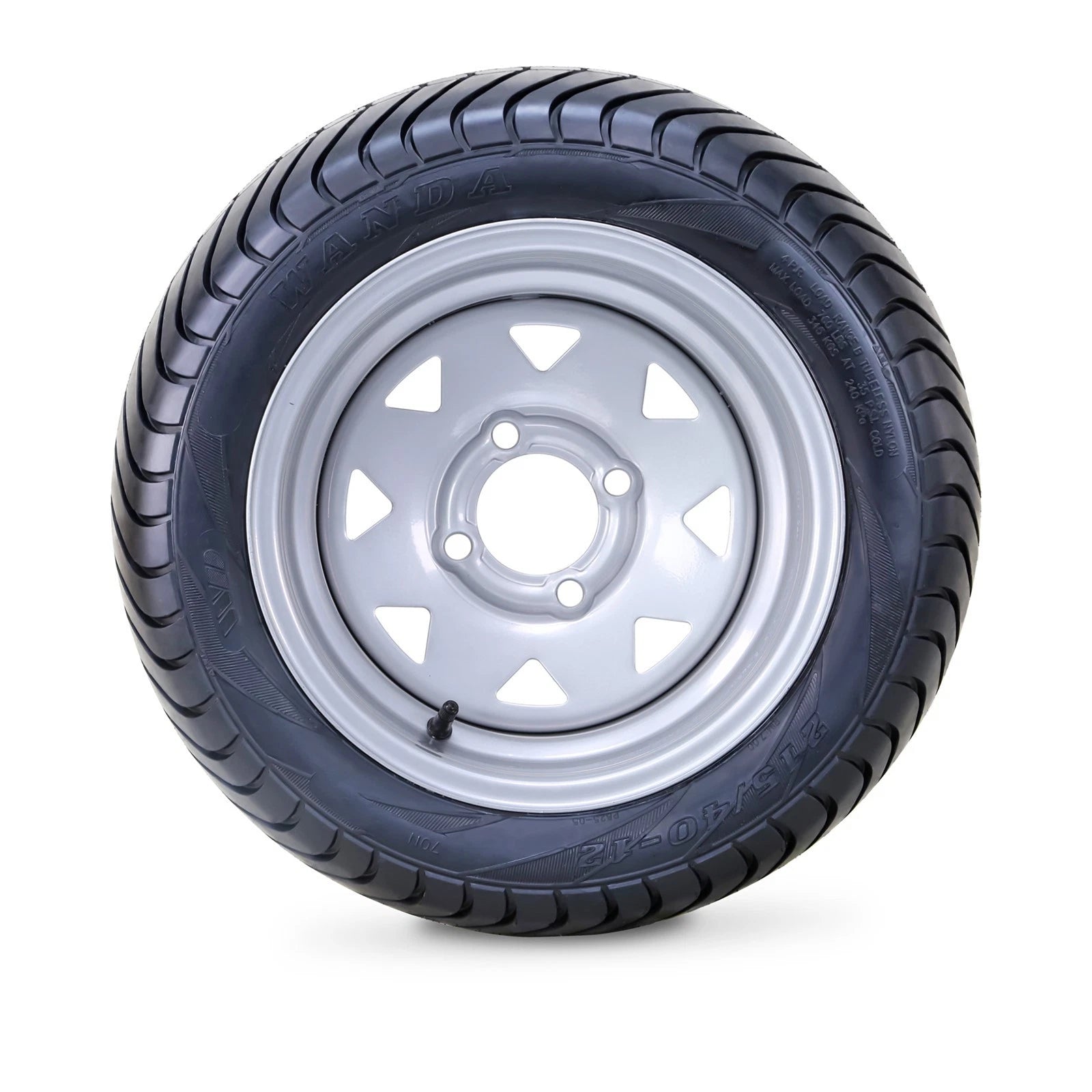 2 Wanda Golf Cart Tire Assembly 215/40-12 w/4x4" PCD ET-25.4 Silver Wheel