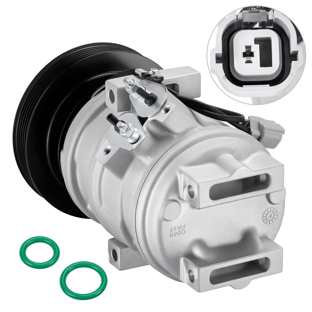 AC Compressor with Clutch and 6-Groove Pulley for Odyssey (1999–2004), MDX (2001–2002)