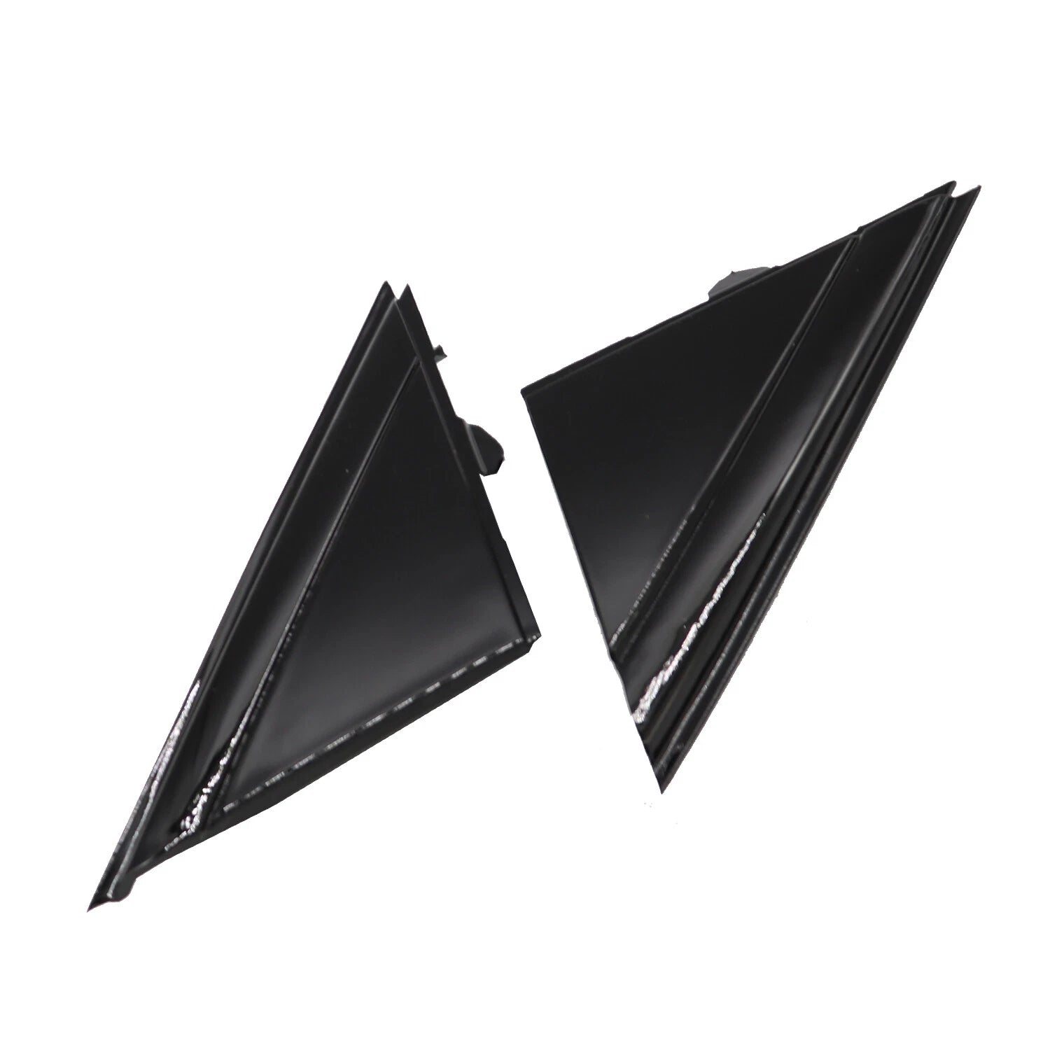 Set of 2 Gloss Black Door Mirror Flag Cover Moldings for Fiat 500 (2012–2019)