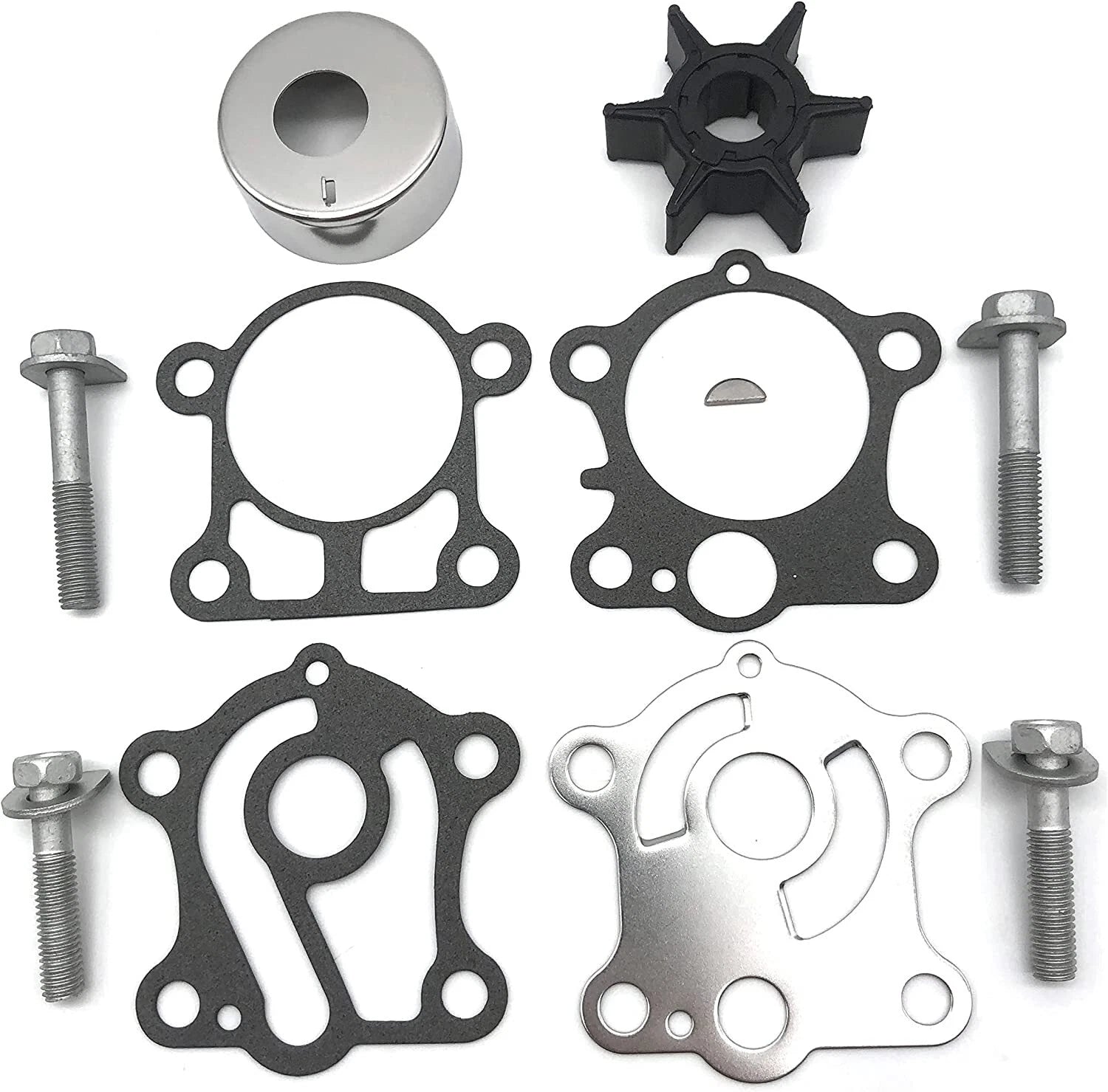 Water Pump Impeller Repair Kit for Yamaha 2 Stroke 25 30 HP (6J8-W0078-A1)