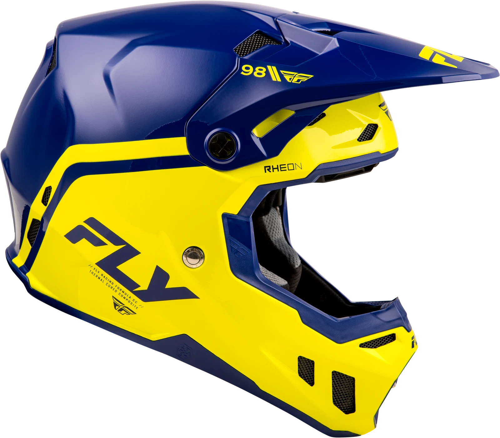 Fly Racing Formula CC Objective Helmet for Offroad (Large, Navy/Yellow)