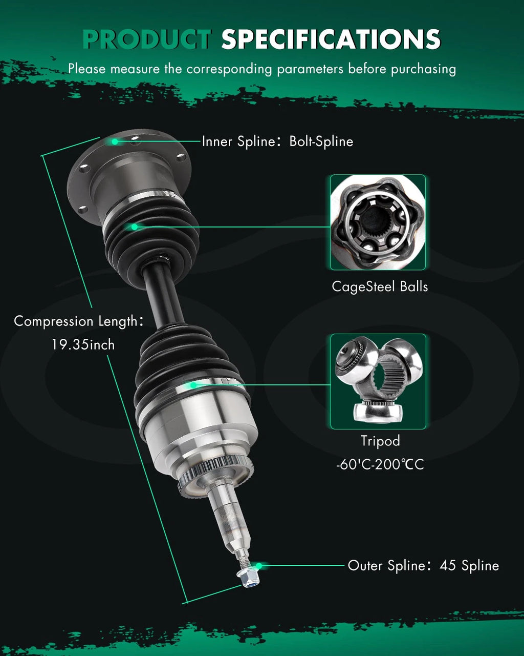 CV Axle for Ford F-150, Expedition, Lincoln Mark LT, Navigator (2004–2014)