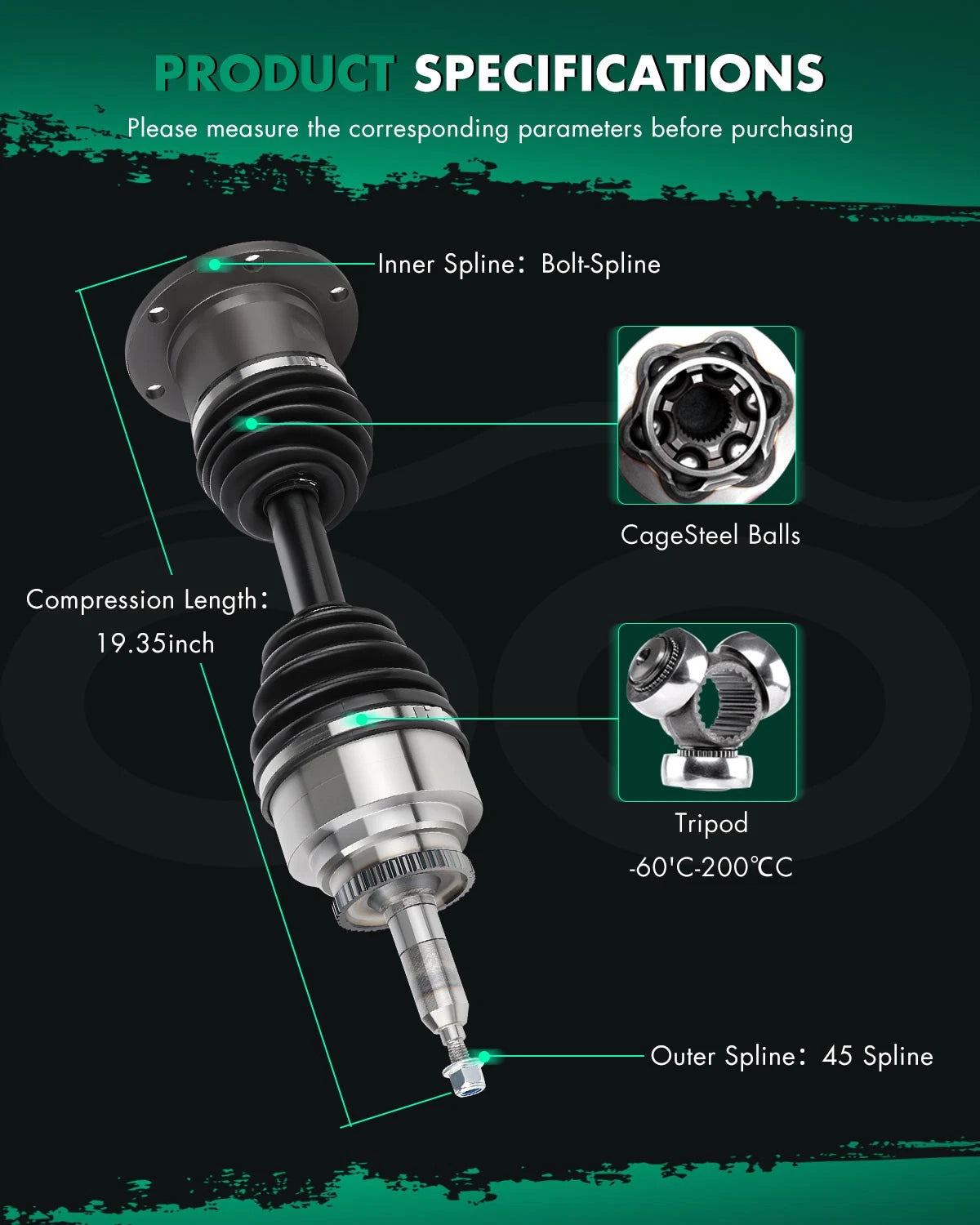 CV Axle for Ford F-150, Expedition, Lincoln Mark LT, Navigator (2004–2014)