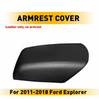 Leather Center Console Armrest Lid Cover for Ford Explorer (2011–2018) Black