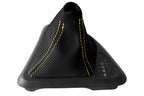 Automatic Shift Boot Cover for BMW E81 E82 E87 (2004–2013) Carbon Fiber Yellow Stitch