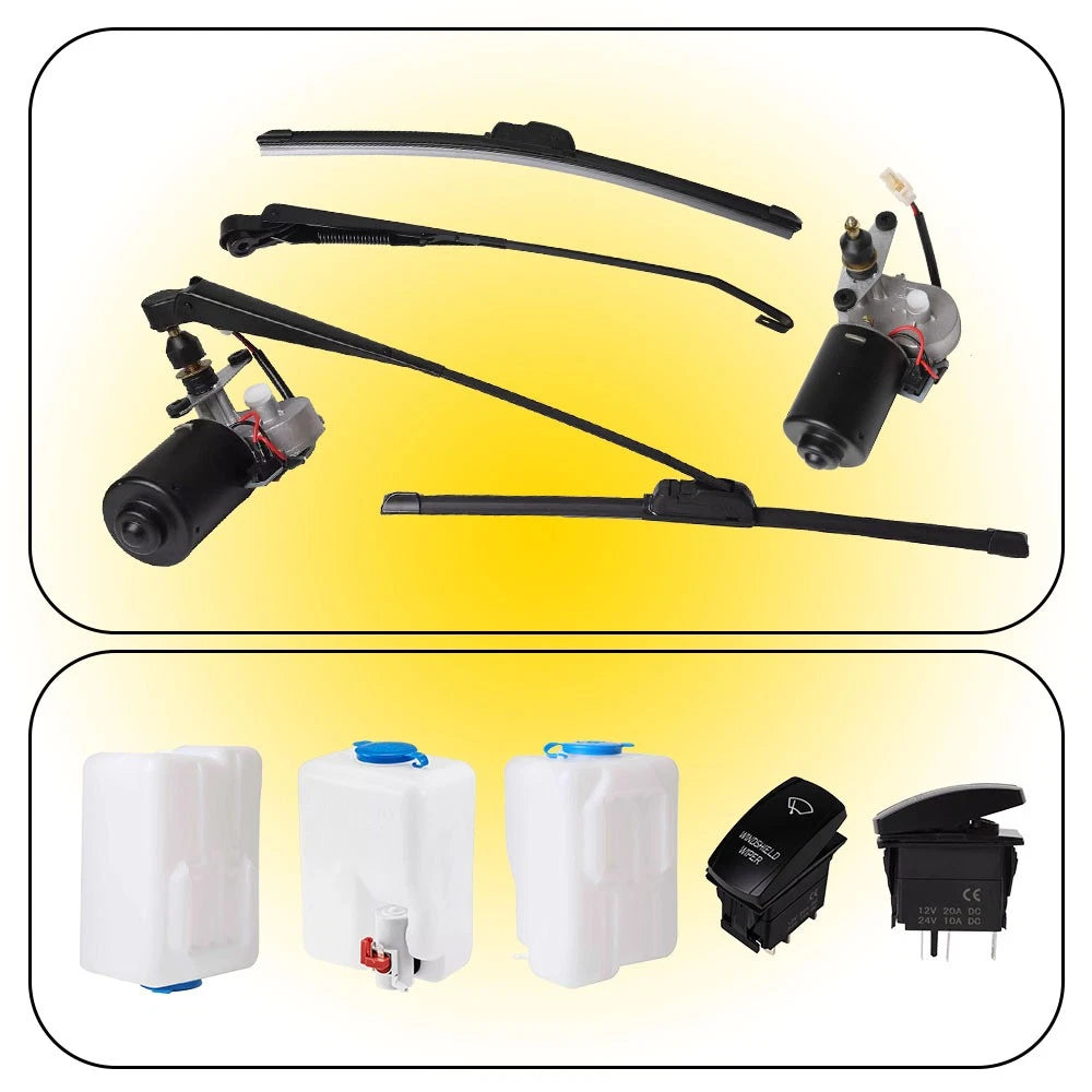12V Electric Windshield Wiper Motor Kit for Polaris RZR (2010–2023)