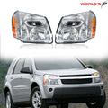 Set of 2 Headlights for Chevy Equinox (2005–2009) Halogen Clear Chrome