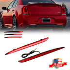 2X Red LED Rear Bumper Reflector Tail Lights for Chrysler 300 (2015–2022)
