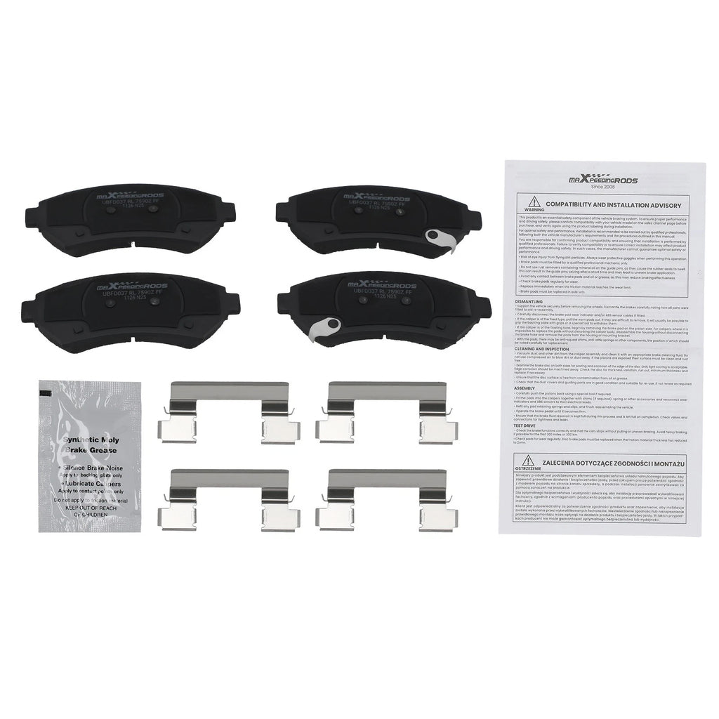 Front Ceramic Brake Pads Kit for Pontiac Grand Prix, Montana/Cadillac DeVille (1997–2007)