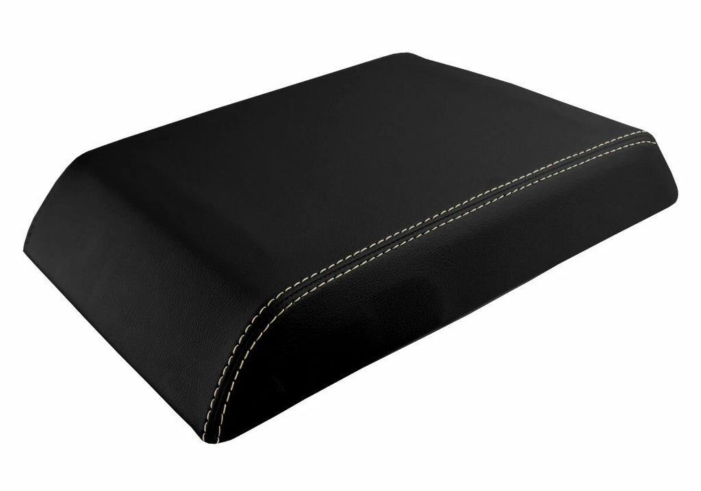 Leather Console Lid Pull Over Cover for Hummer H2 (2003–2007) Beige Stitch