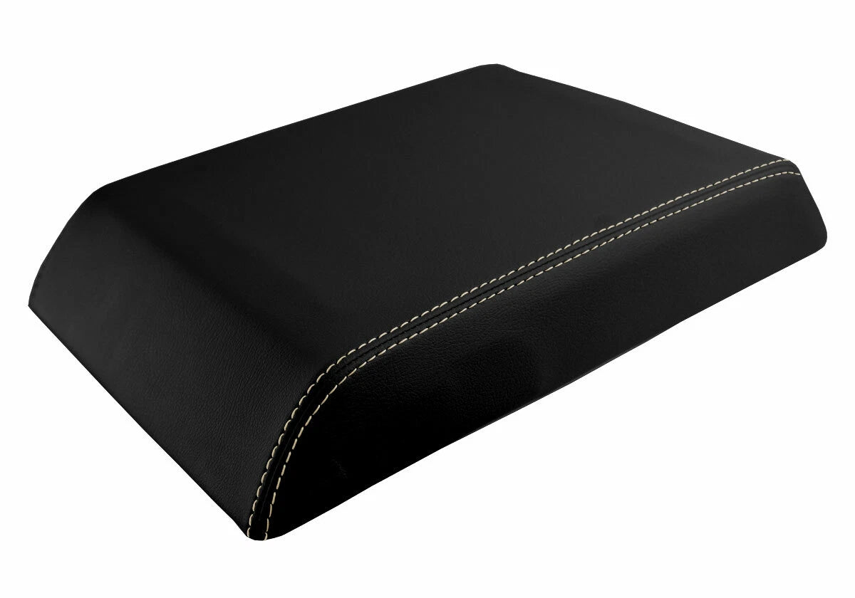 Leather Console Lid Pull Over Cover for Hummer H2 (2003–2007) Beige Stitch