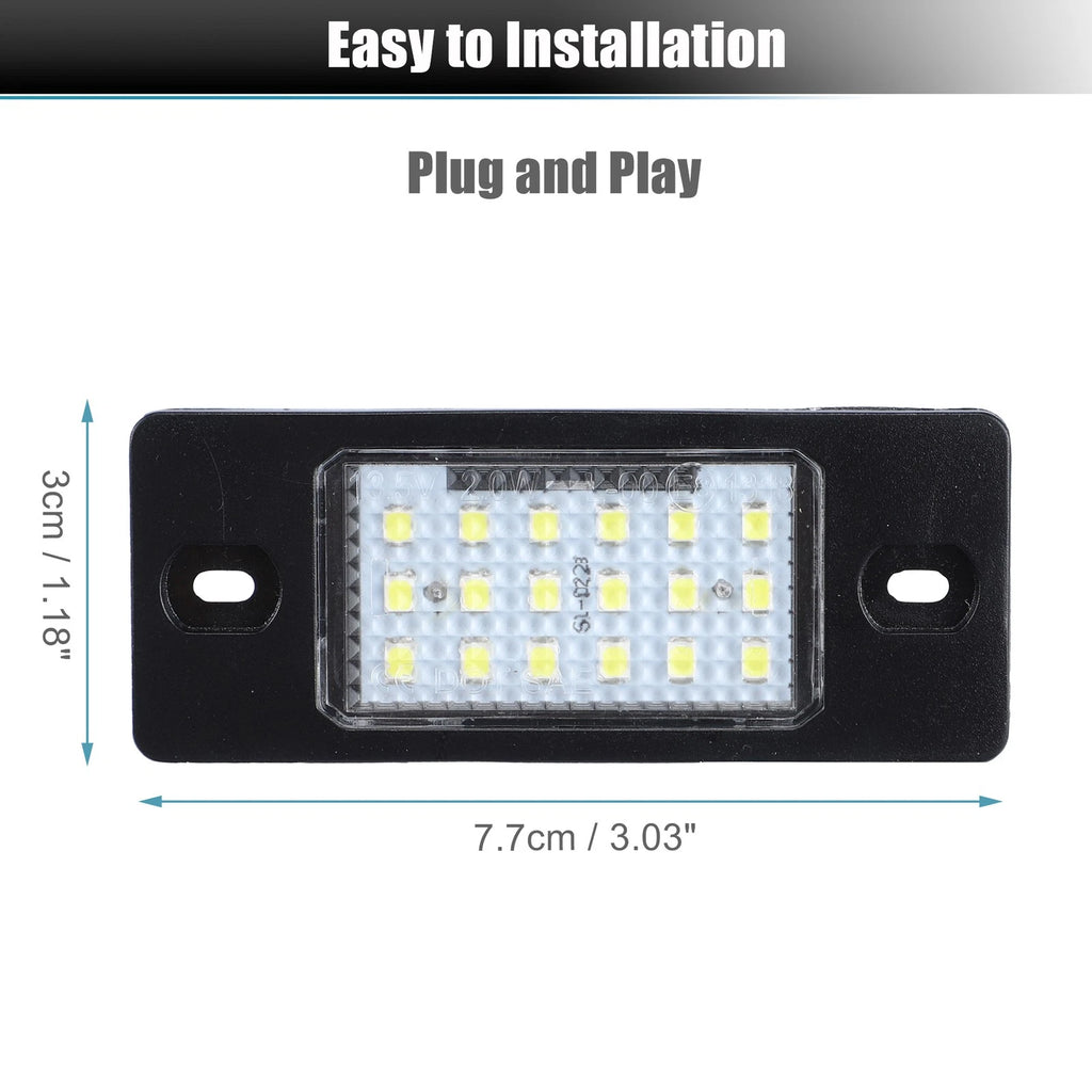 2X LED License Plate Light for VW Jetta  - Includes LED Decoders