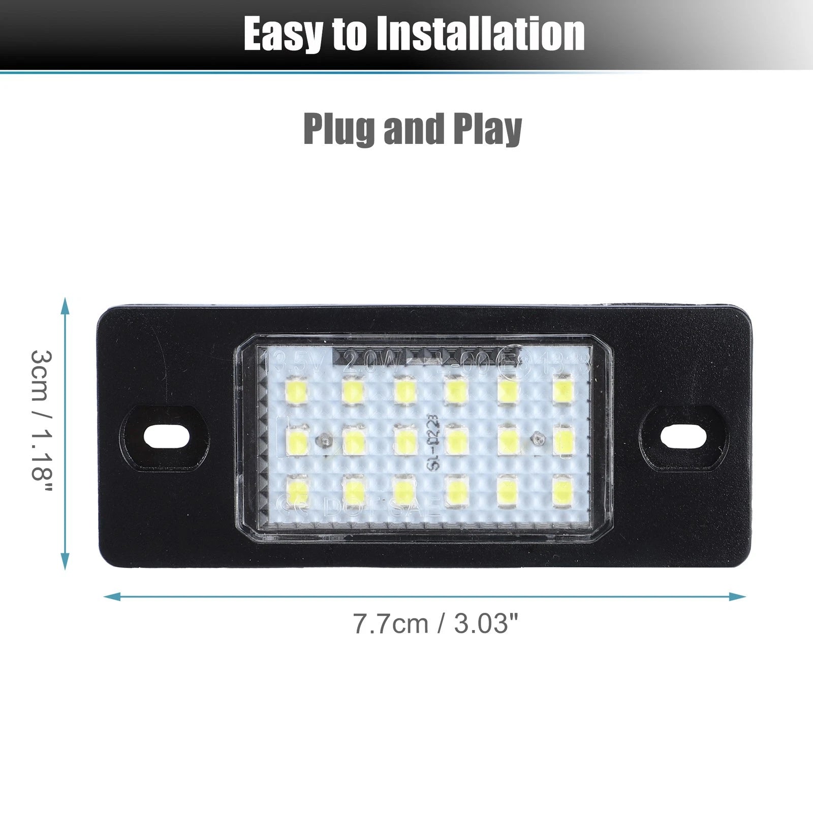 2X LED License Plate Light for VW Jetta  - Includes LED Decoders