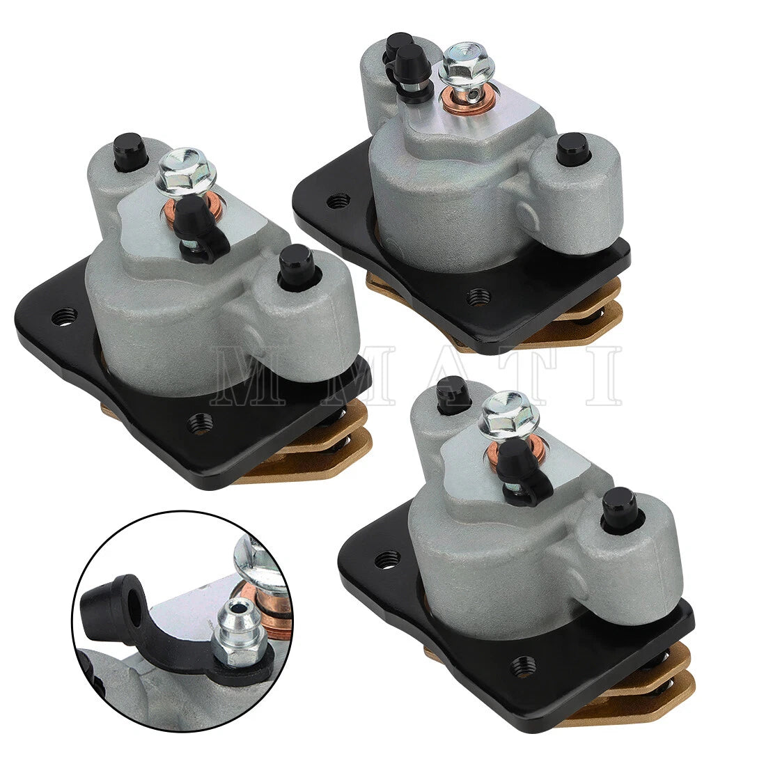 Front & Rear Brake Calipers w/Pads for Arctic Cat 400 500 650 700 (2000–2023)