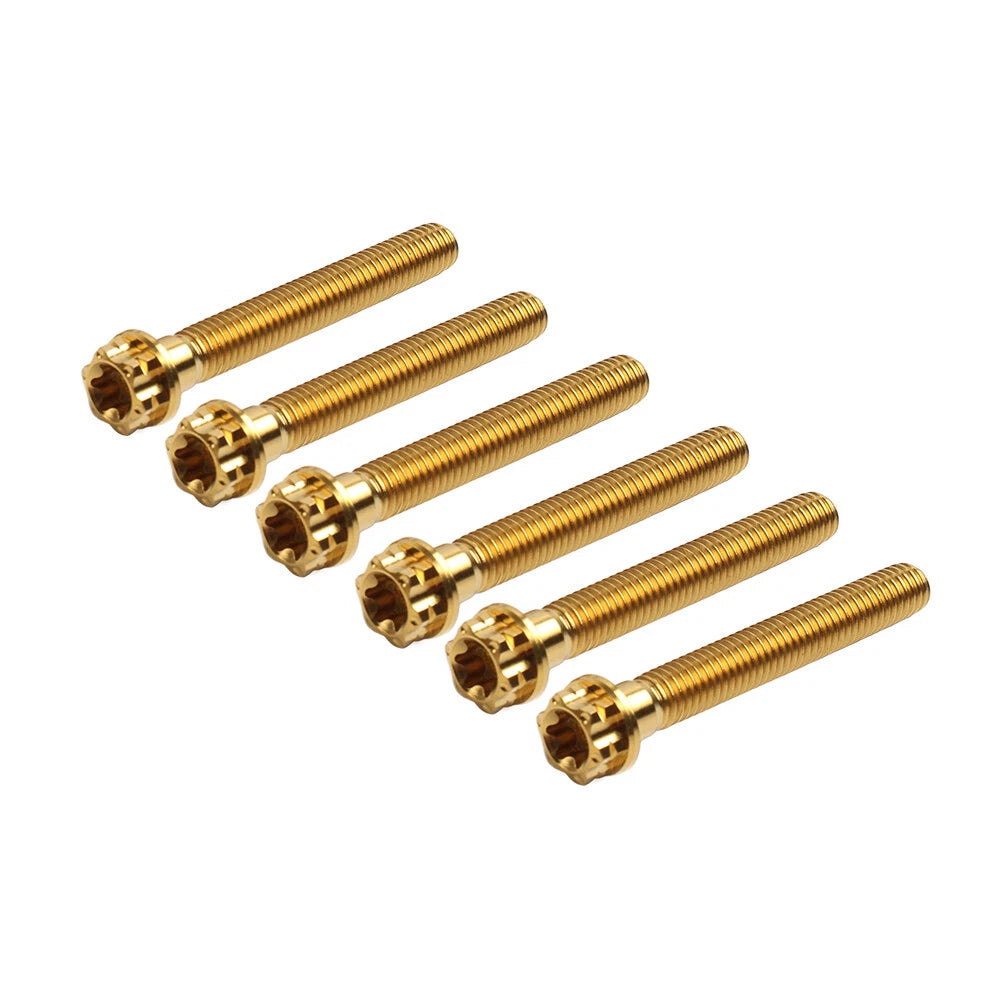 6X M10x45mm Titanium Torx Head Flange Screws for Motorcycle Bike